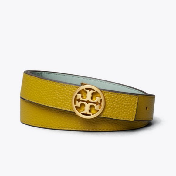 NEW Tory Burch Sizes S, M, L 1 " Reversible Belt - Cactus Green / Blue Celadon - Picture 2 of 6